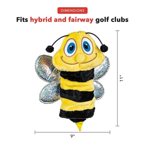 Daphne’s Bee Hybrid Headcover | Premium Hybrid and Fairway Wood Headcovers | Funny Golf Club Covers | Stylish Protection for Your Clubs | Men's Golf Gear | Headcover for Men and Women
