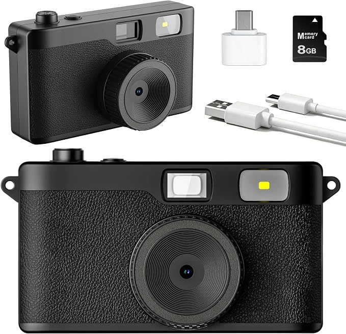 Screen Free Digital Camera, Reusable 12MP Vintage Digital Camera