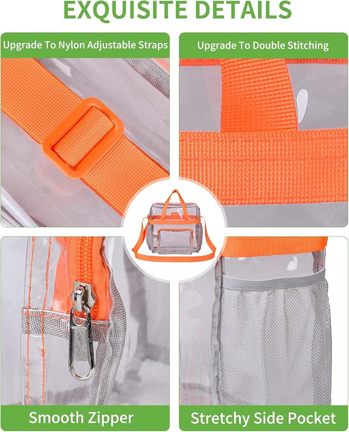 MAY TREE Clear Bag for Stadium Events 12×6×12 Clear Tote Lunch Bag