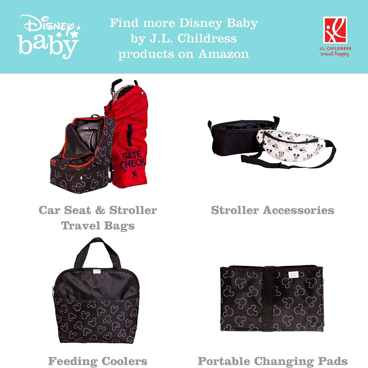 J.L. Childress Disney Baby 3-IN-1 Kids Travel Tray & Tablet Holder - Car Seat Lap Tray Desk for Toddlers, Road Trip Essentials, Car Seat Activity Table, Travel Accessories - Disney Princess
