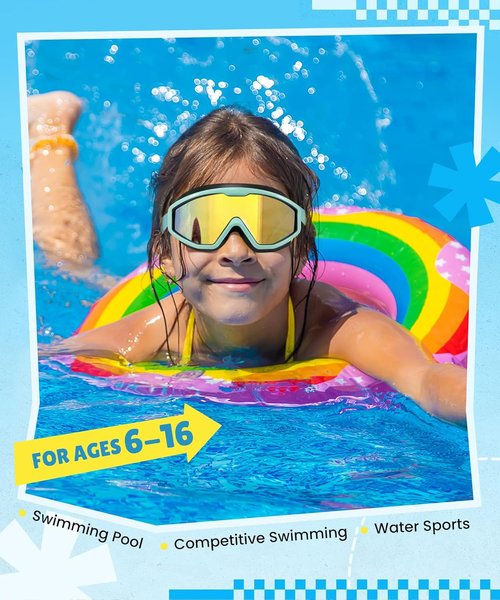 NSSIW Swim Goggles - Anti-Fog, No Leak Design with Nose Clip & Earplugs | 3-Pack for Kids Ages 6-14