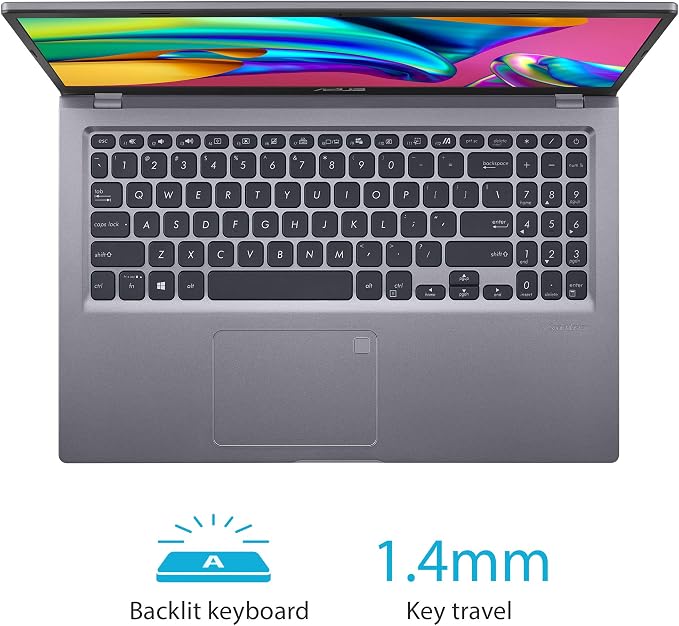 ASUS VivoBook 15 F515 Thin and Light Laptop, 15.6” FHD Display, Intel Core i3-1005G1 Processor, 4GB DDR4 RAM, 128GB PCIe SSD, Fingerprint Reader, Windows 10 Home in S Mode, Slate Grey, F515JA-AH31