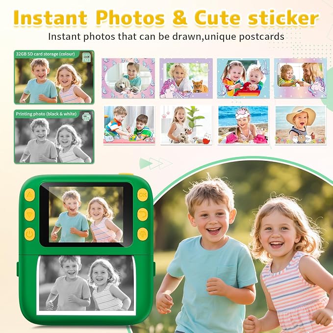 Instant Print Camera for Kids, Christmas Birthday Gifts for Girls Boys