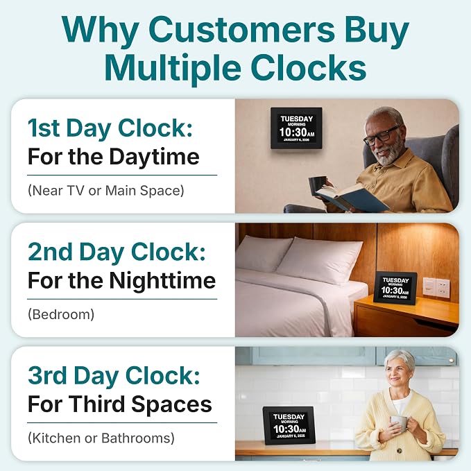 American Lifetime New 2026 Dementia Clock Large Digital Clock