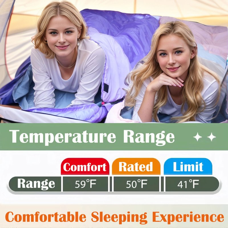 Sleeping Bags for Adults&Kids,Lightweight Waterproof Warm Weather Sleeping Bag,Compact Portable Sleeping Bag for Camping,Essentials Gear for Camping Hiking Outdoor Travel (Pink&Khaki)