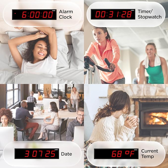Ivation Huge Oversized 60" Large Digital LED Clock | Big Digital Clock