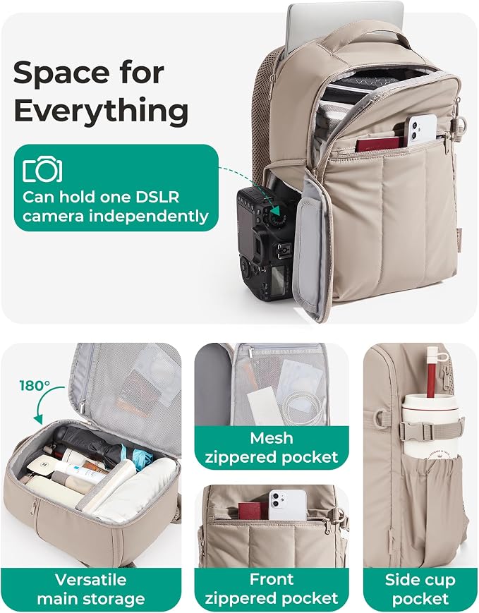 BAGSMART Puffy Camera Backpack, Camera Bags