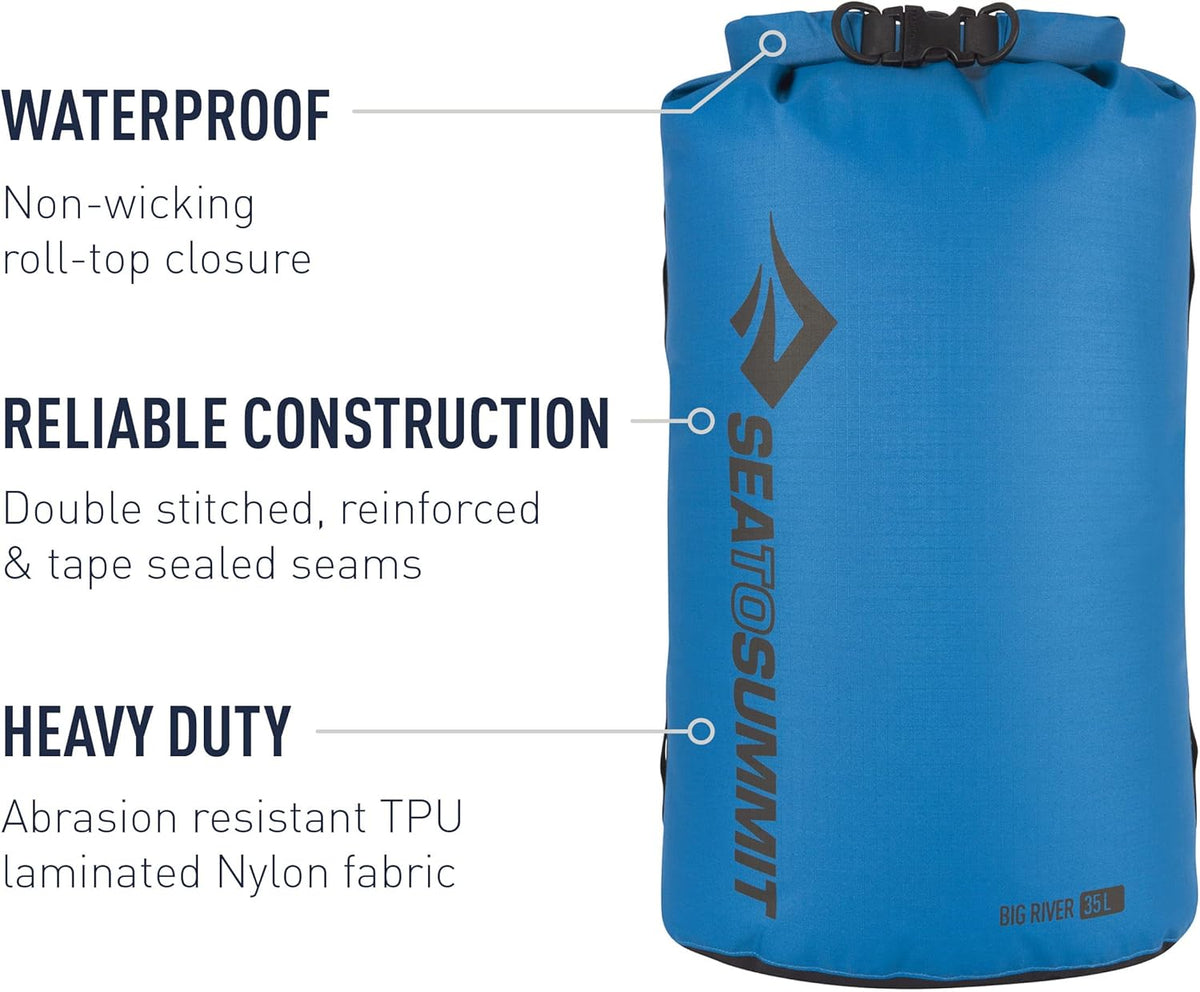 Sea to Summit Big River Dry Bag - Ultra-Durable Roll-Top Waterproof Storage | 20L Size