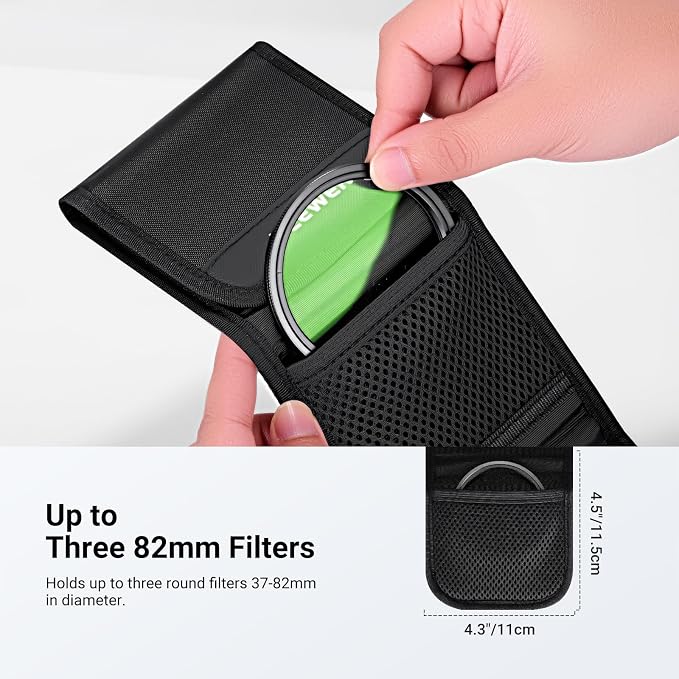 NEEWER 82mm Filter Case, Trifold Foldable Splash Resistant Protective Carry