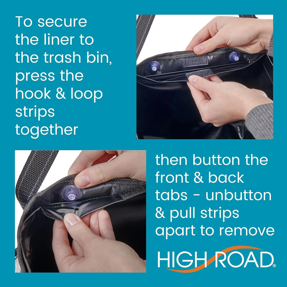High Road StashAway Car Trash Can with Tissue Holder - Car Organizer with Trash Can, Tissue Dispenser and 3 Storage Pockets for Bottles, Flasks, Wipes and Driving Essentials