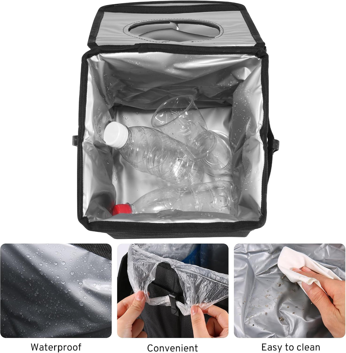 XHRING Car Trash Garbage Can for Jeep Wrangler JL JK Gladiator Renegade Cherokee Compass Grand Cherokee Wagoneer L Liberty Patriot Rubicon Sahara 4XE Sport S Mojave X JKU Accessories 2000-2025 2026