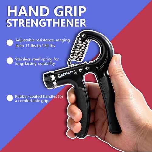 Hand Grip Strength Trainer Kit - 5 Pack Adjustable Resistance Forearm Grippers for Enhanced Hand Strength