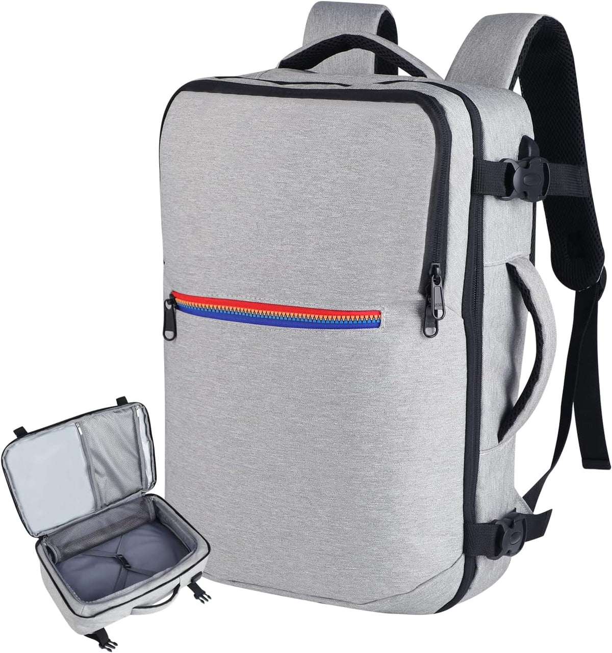 Skiennix Travel Backpack - TSA Approved Carry-On with USB Charging Port | 15.6-Inch Laptop Bag in Grey