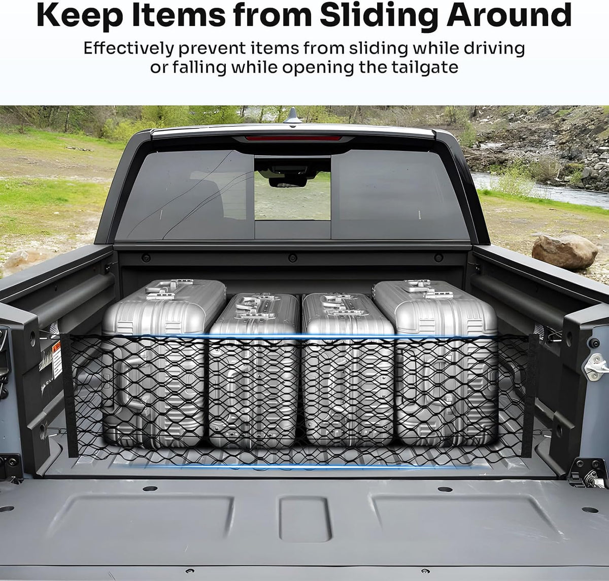 Canvcle Trunk Cargo Net for 2017-2026 Honda Ridgeline Accessories Envelope Style Mesh Trunk Net Organizer and Storage Stretchable Adjustable Elastic Nylon Rear Cargo Netting with Hooks