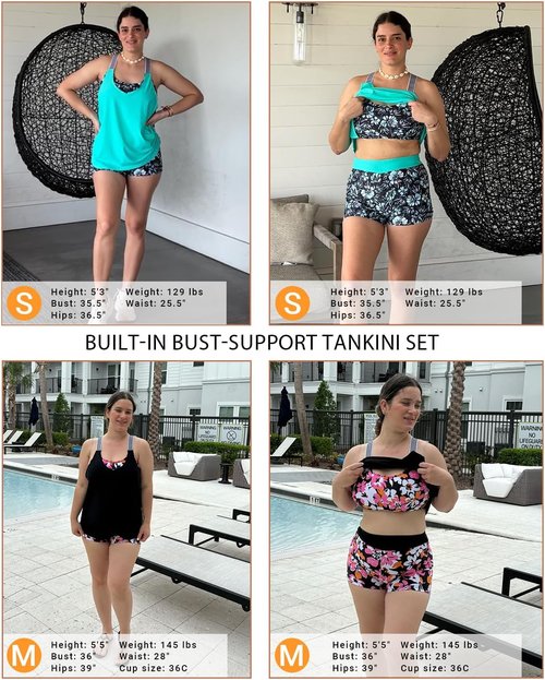 Daci Tankini Swimsuits for Women | 2025 2-Piece Bathing Suit with Tummy Control Shorts