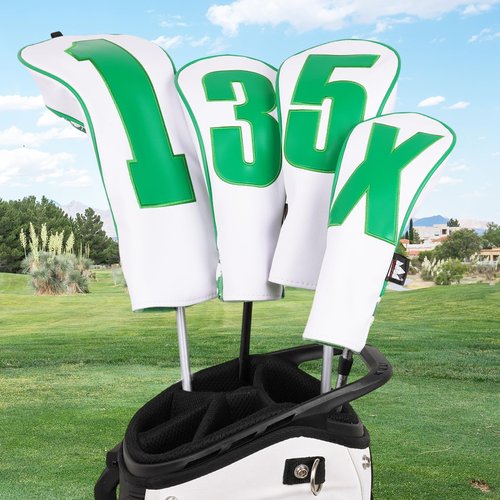 Craftsman Golf Lucky Clover Patterns with Large Green No. Funny Driver 3 5 Fairway Wood Hybrid Headcover Cover Protector Travel Case