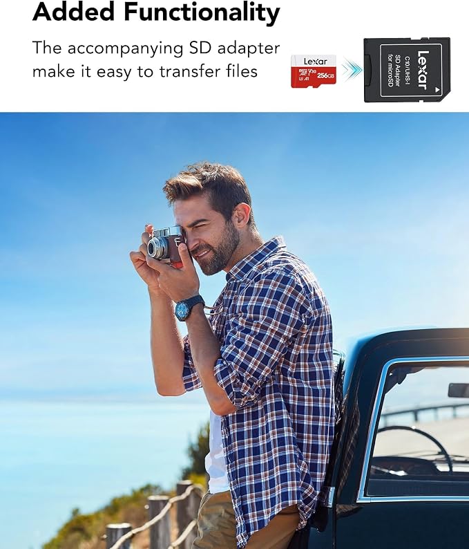 Lexar E-Series 256GB Micro SD Card, microSDXC UHS-I Flash Memory Card