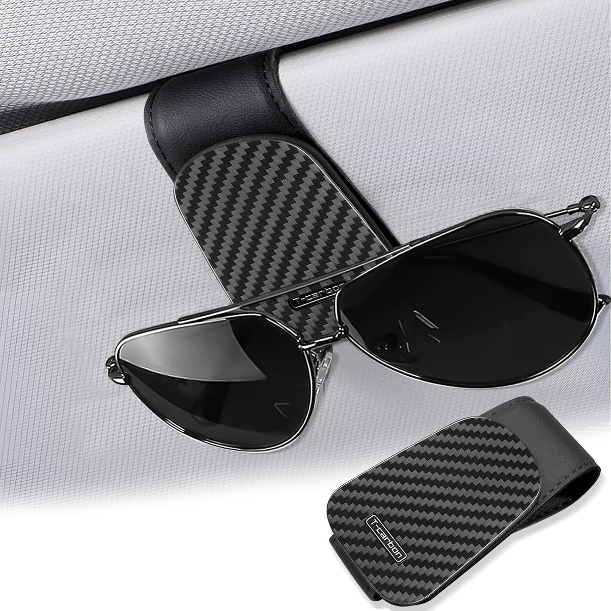 T-carbon Sunglass Holder for Car Sun Visor