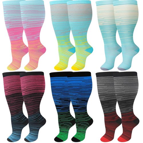 DZSoCoki Wide Calf Compression Socks for Women Men,Large Plus Size Compression Socks Support for Nurse Pregnant