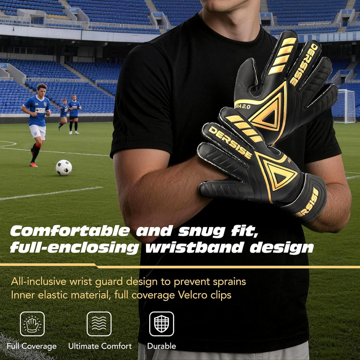 Regine Switzerland Goalkeeper Gloves - 4mm Latex Anti-Slip Grip, Finger Protection for All Weather
