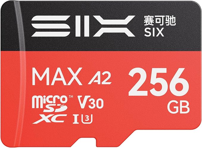 SIX M200 256GB Micro SD Card Read Up to 190MB/s