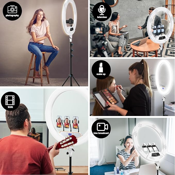 22"Ring Light with Stand, Ring Light Tripod