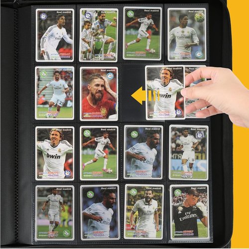 GERMUN Trading Card Binder - 16 Pocket Premium Card Holder for 1000+ Cards | Carbon Black Album