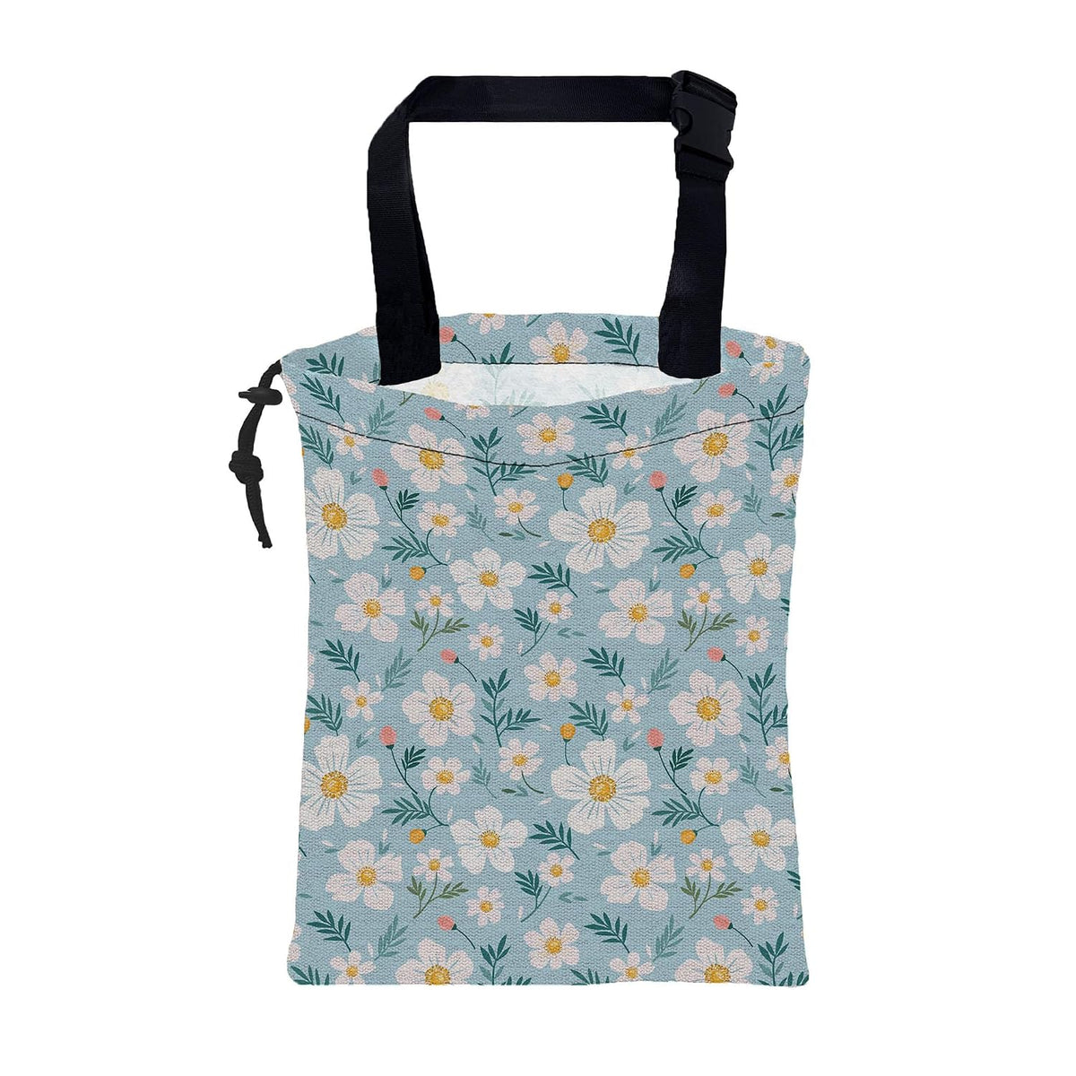 Car Garbage Bag Vintage Pink Groovy Flowers Drawstring Car Trash Bag Hanging for Back Seat with Adjustable Buckle Canvas Vehicle Trash Can Easy-to-Install