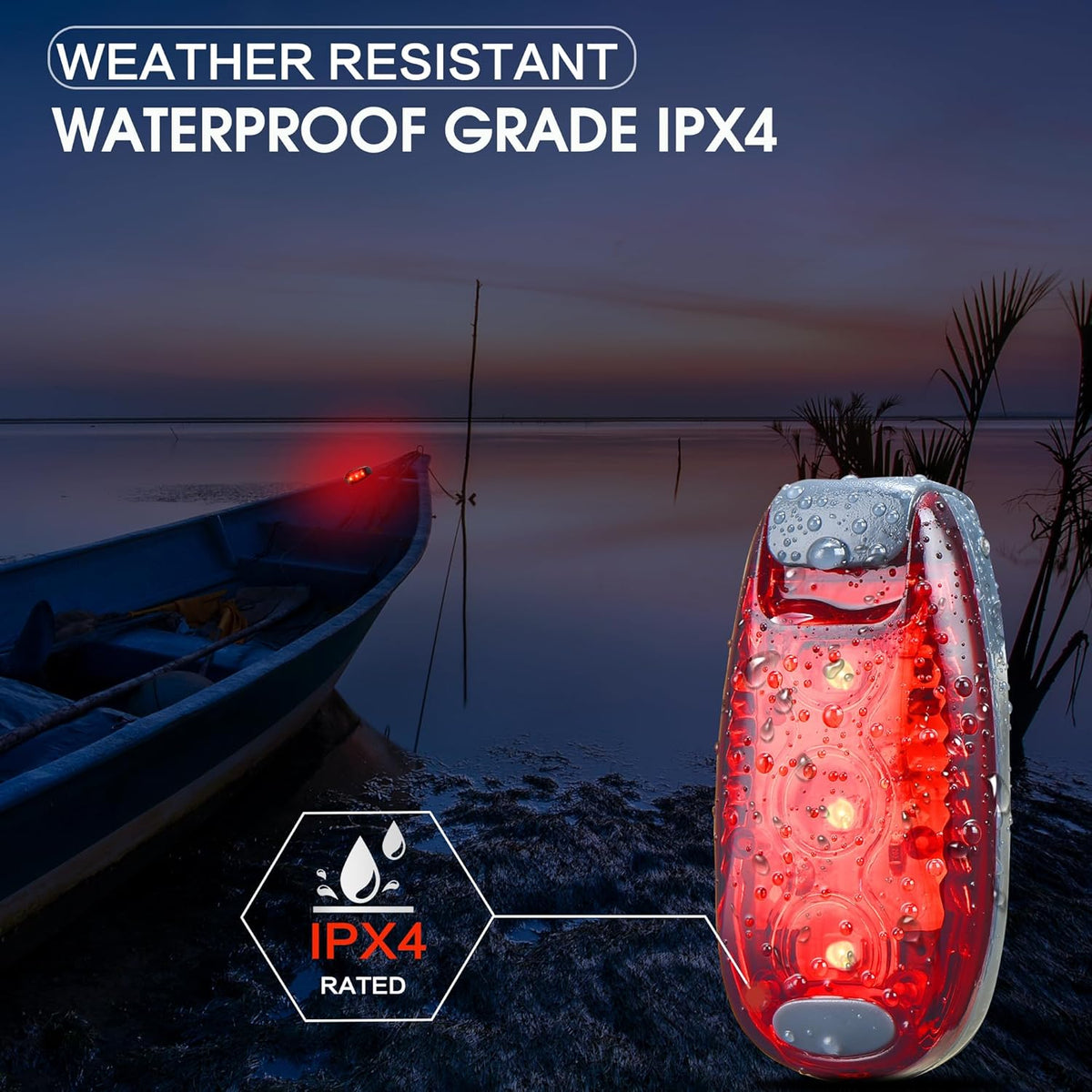 Skiennix LED Safety Lights - High Visibility Clip-On Strobe & Running Lights | 4-Pack for Runners, Bicycles, and More