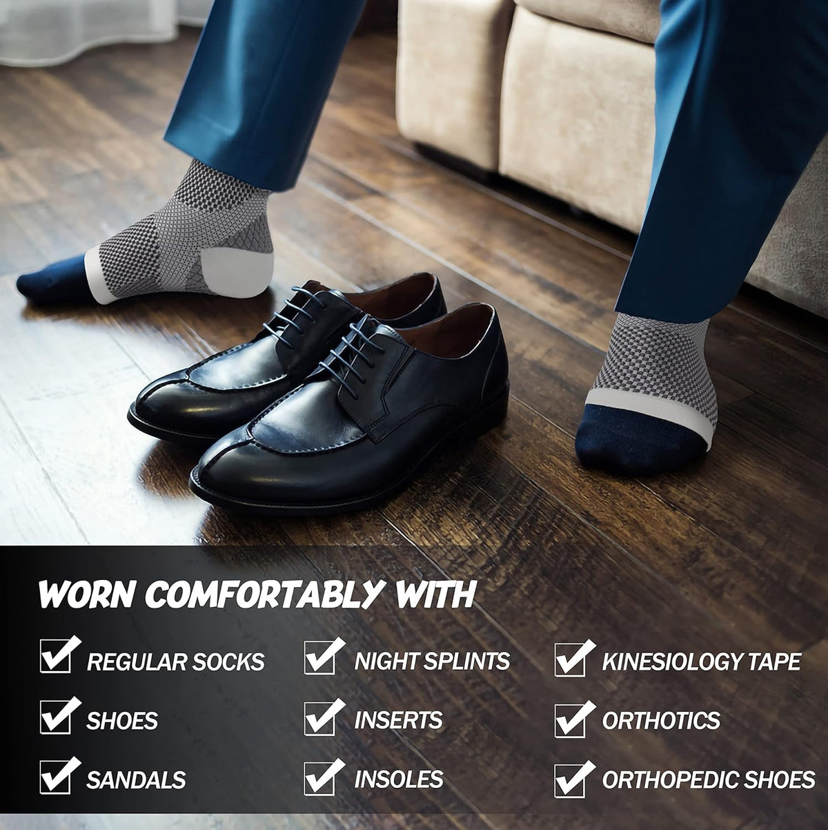 Skiennix Compression Socks - Open Toe Design for Swelling Relief | Medium Size, White - Ideal for Achilles Tendonitis & Heel Pain