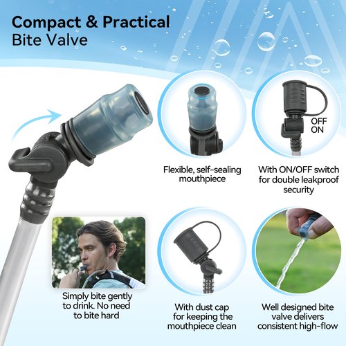 MARCHWAY Lightweight TPU Hydration Bladder 2L/3L for Hydration Packs, Slide-Seal Wide Mouth Water Reservoir Bag with Carry Handle for Hiking, Cycling, Running, Camping, Travel (3L White 100oz)
