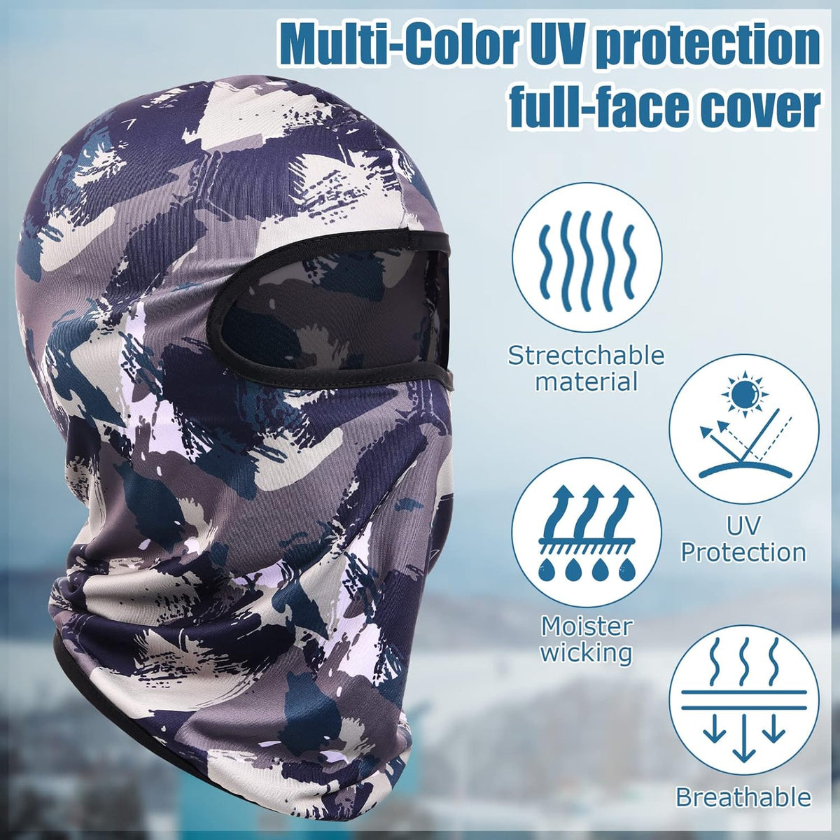 Tarpop Ski Mask Balaclava - Full Face Cover for Men | 24 Pieces with UV Protection