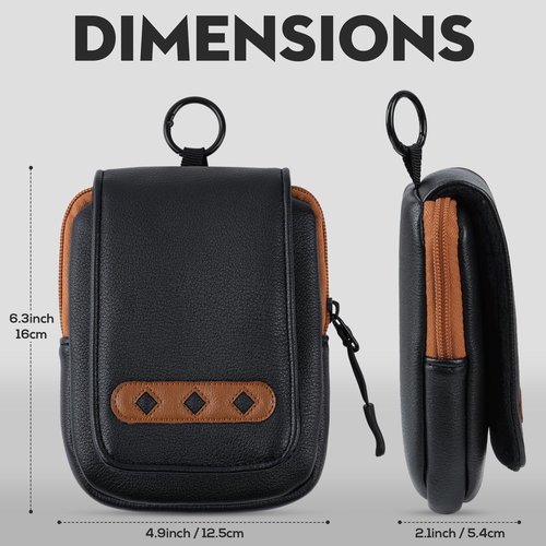 Craftsman Golf Thick Padded Synthetic Leather Soft Range Finder Case Holder Magnetic Flap Compatiable with Callaway 300 Pro and Bushnell Tour X/Tour V2/V3/V4/V5/PRO X2 and Others (Black and Brown)