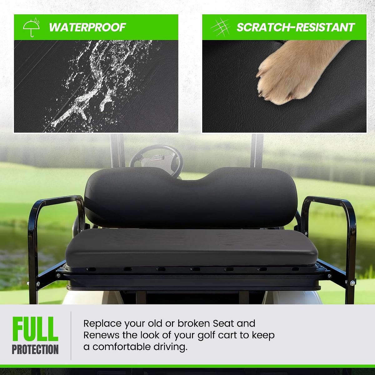 ECOTRIC Golf Cart Seat Compatible with Club Car DS Models Seat Cushion