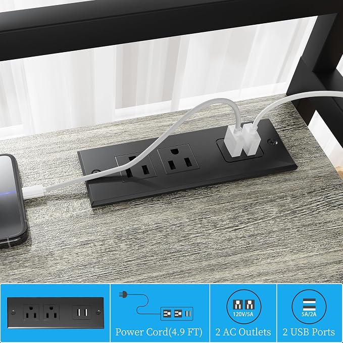kepptory 3D Printer Stand with Power Outlet, Rolling Storage Cart w/Filament
