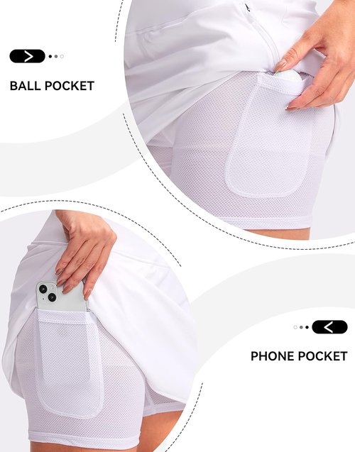G Gradual Golf Skirts for Women - High Waisted Skorts with Zipper Pockets | Perfect for Tennis & Summer Workouts