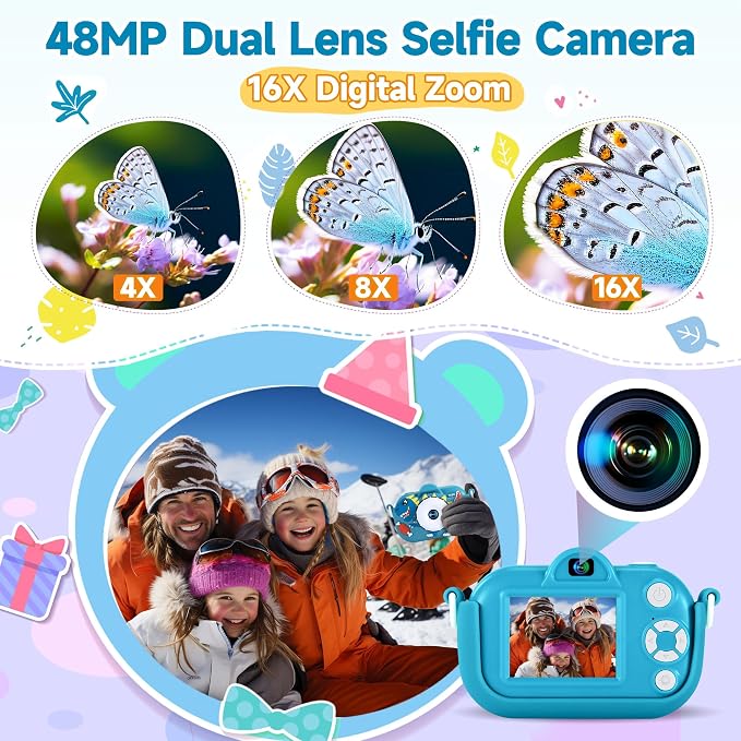 Kids Camera Toddler Toys for Boys Aged 3-9, 1080P Toddler Camera Christmas