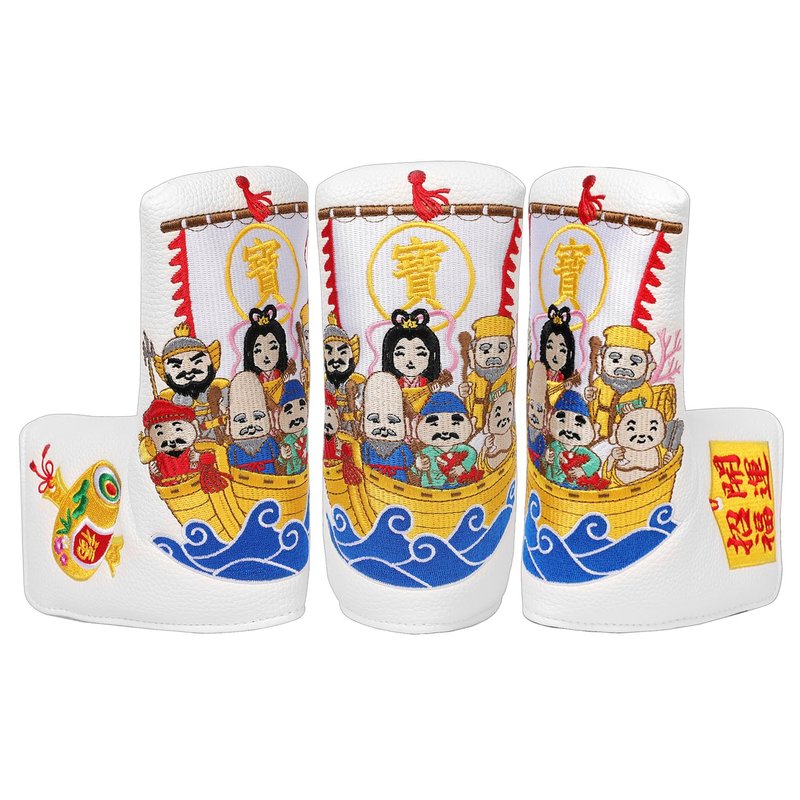 SHABIER Golf Blade Headcover with Shichi-fuku-jin Design for Blade Headcover