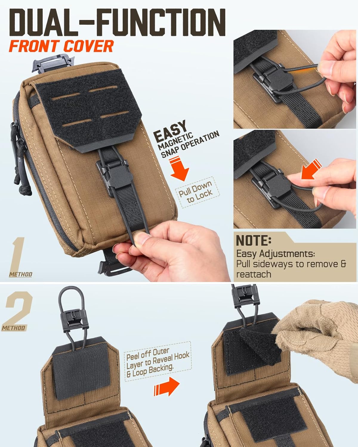 RXW Tactical Utility Phone Pouch - MOLLE EDC Tool Holster for Vests & Duty Belts | Fits 4.5"-6.9" Devices