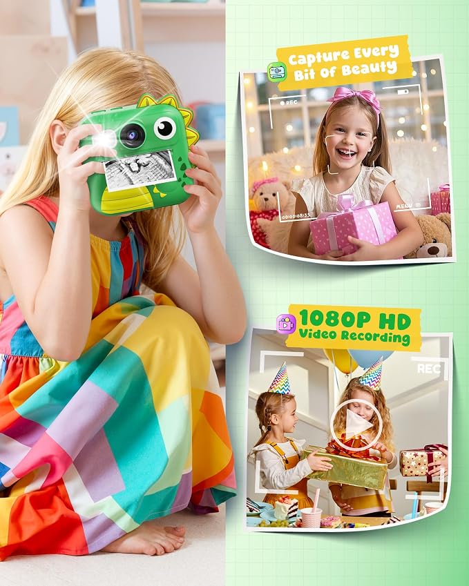KOKODI Kids Camera Instant Print, Toddler Cameras Christmas Birthday Gifts