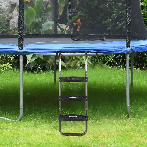 HBTower Trampoline Ladder - 3-Step Skid-Proof Design | UV Treated Steel, 220Lbs Capacity for Kids