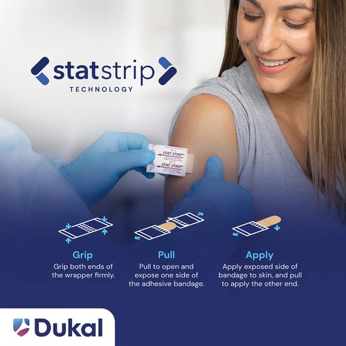 Dukal Design Series Glitter Adhesive Bandages with Stat Strip® Technology, 3/4" x 3" (Box of 100)