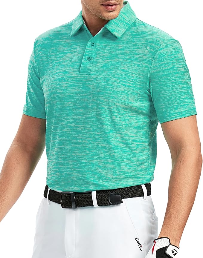 Alex Vando Mens Golf Shirt Moisture Wicking Quick-Dry Short Sleeve Casual Polo Shirts for Men