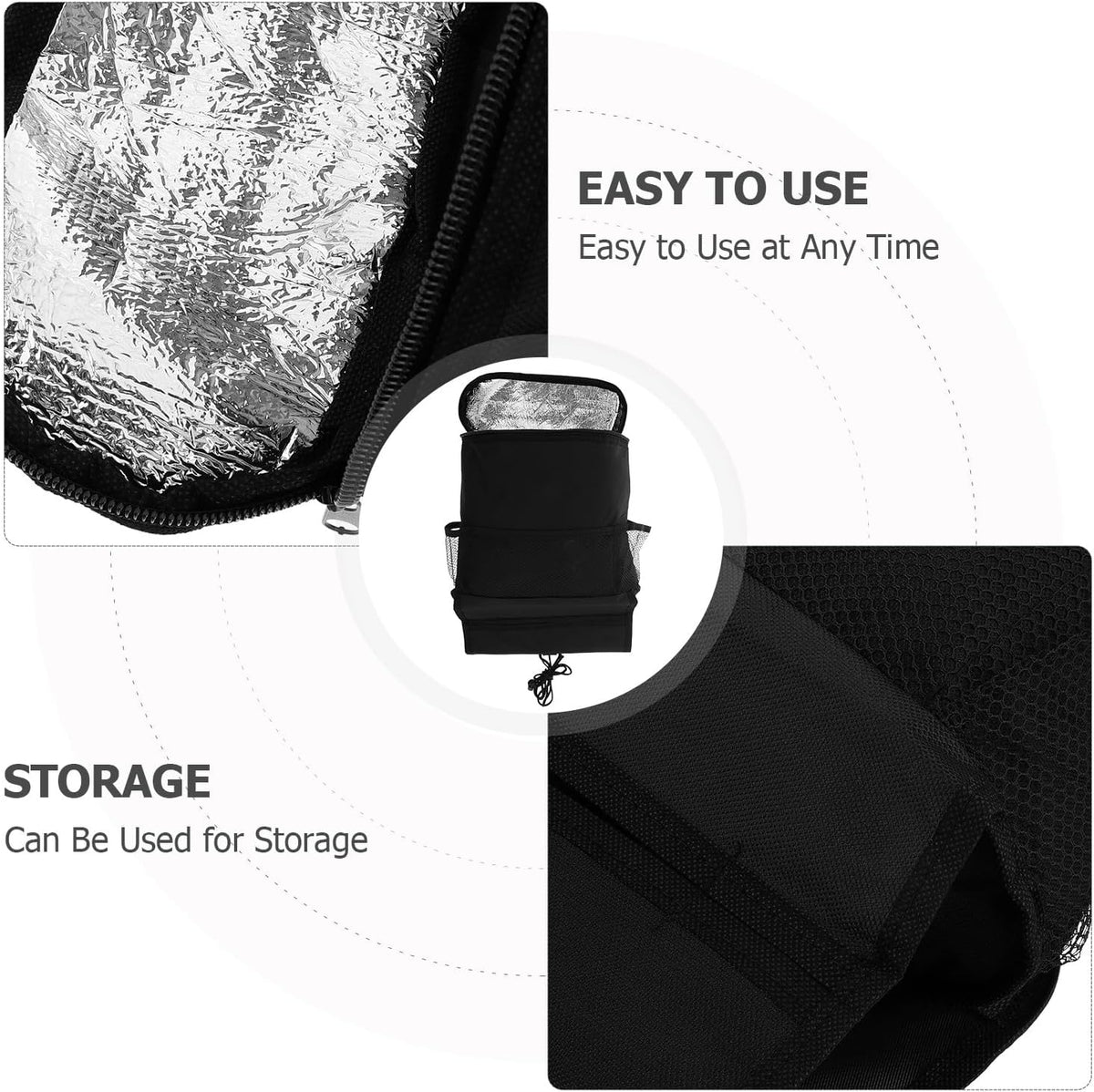 Car Seat Back Organizer with Insulated Reusable Ice Bag, Hanging Storage Pouch for Snacks and Travel Essentials, Multipocket Car Trunk Organizer for Road Trips and Family Travel
