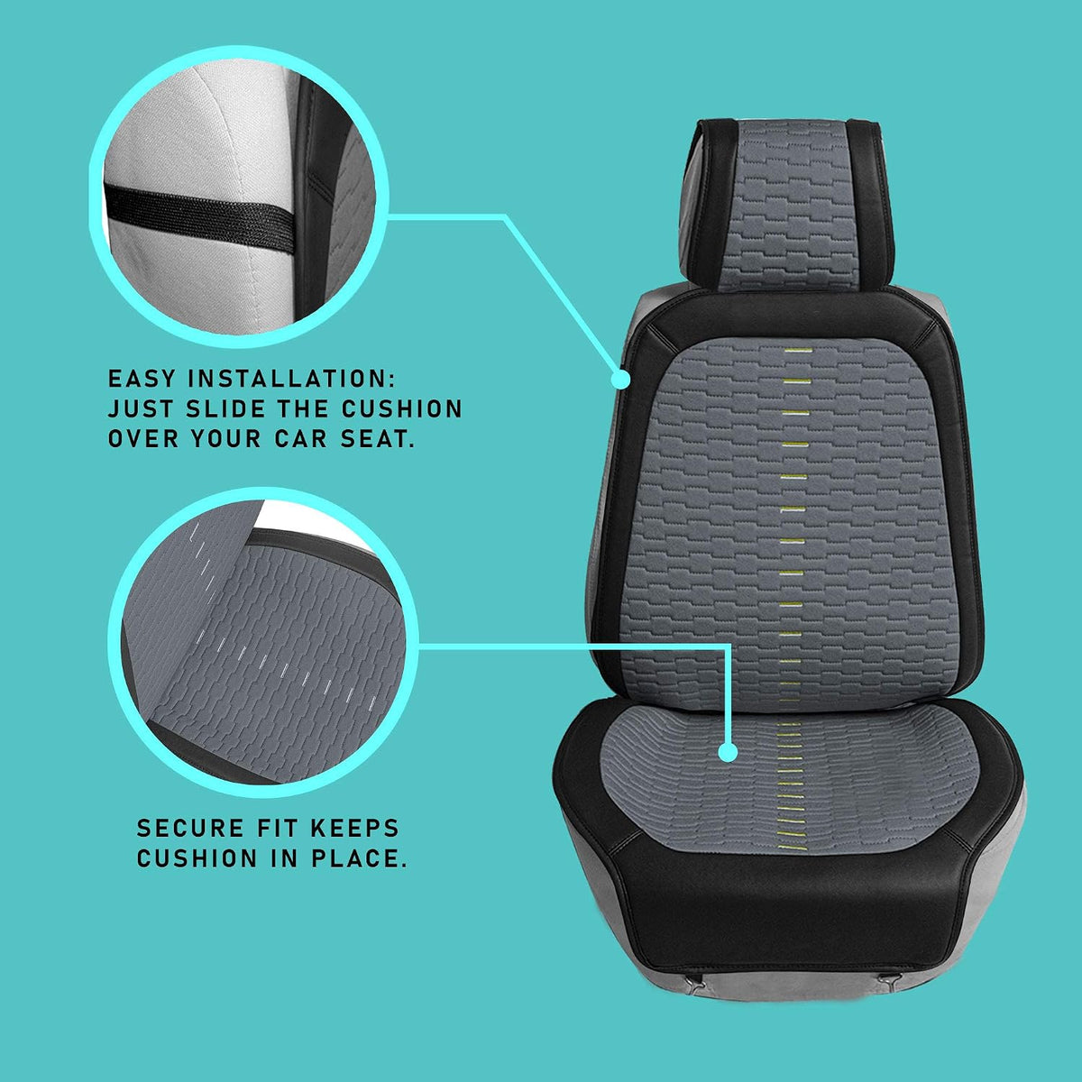FH Group Front Set Automotive Seat Cushions, Car Seat Covers, Universal Fit, Airbag Compatible Seat Cover for SUV, Sedan, Van, Blue