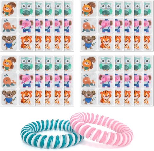 BuggyBands Mosquito Patches - 120 Pack Resealable Stickers & 2 Bracelets for Kids & Adults | Perfect for Camping & Travel