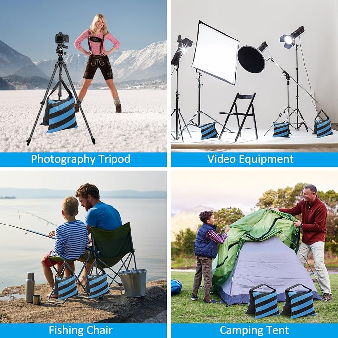 4 Packs Blue Sandbag Weight Bags
