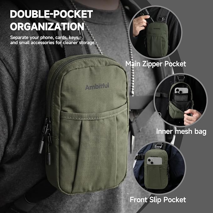 AMBITFUL Compact Sports Camera Bag, Shoulder Strap Storage Case, 3.94 x 1.57 x