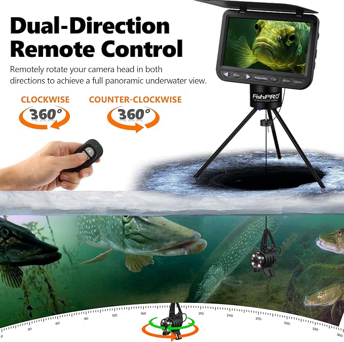 Tripod for Underwater Fishing Camera, For Max 11.1" Ice Hole 2 Fix Way