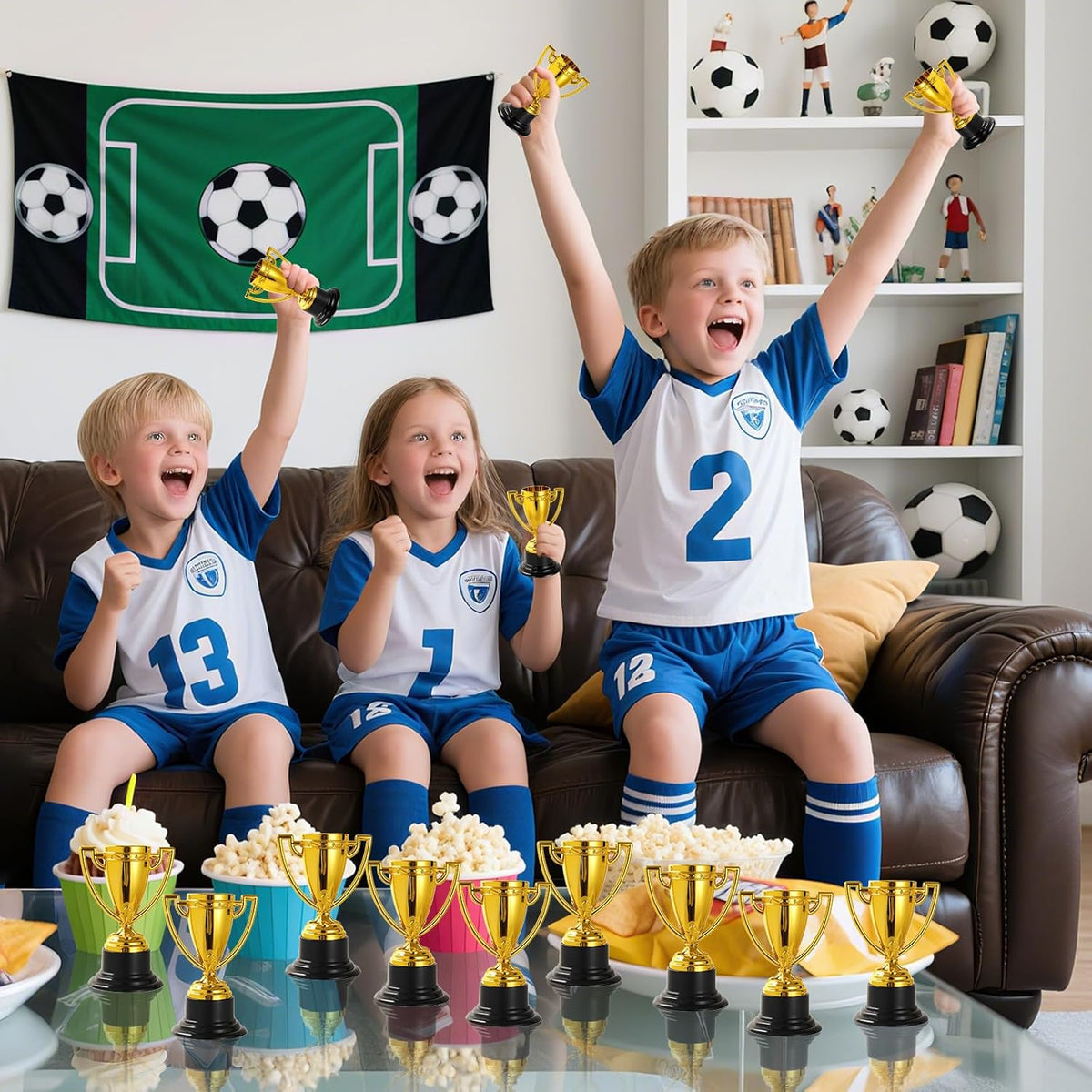 Skiennix Mini Trophies - Bulk Plastic Gold Trophy Cups for Kids' Sports Tournaments | 3.4 Inches
